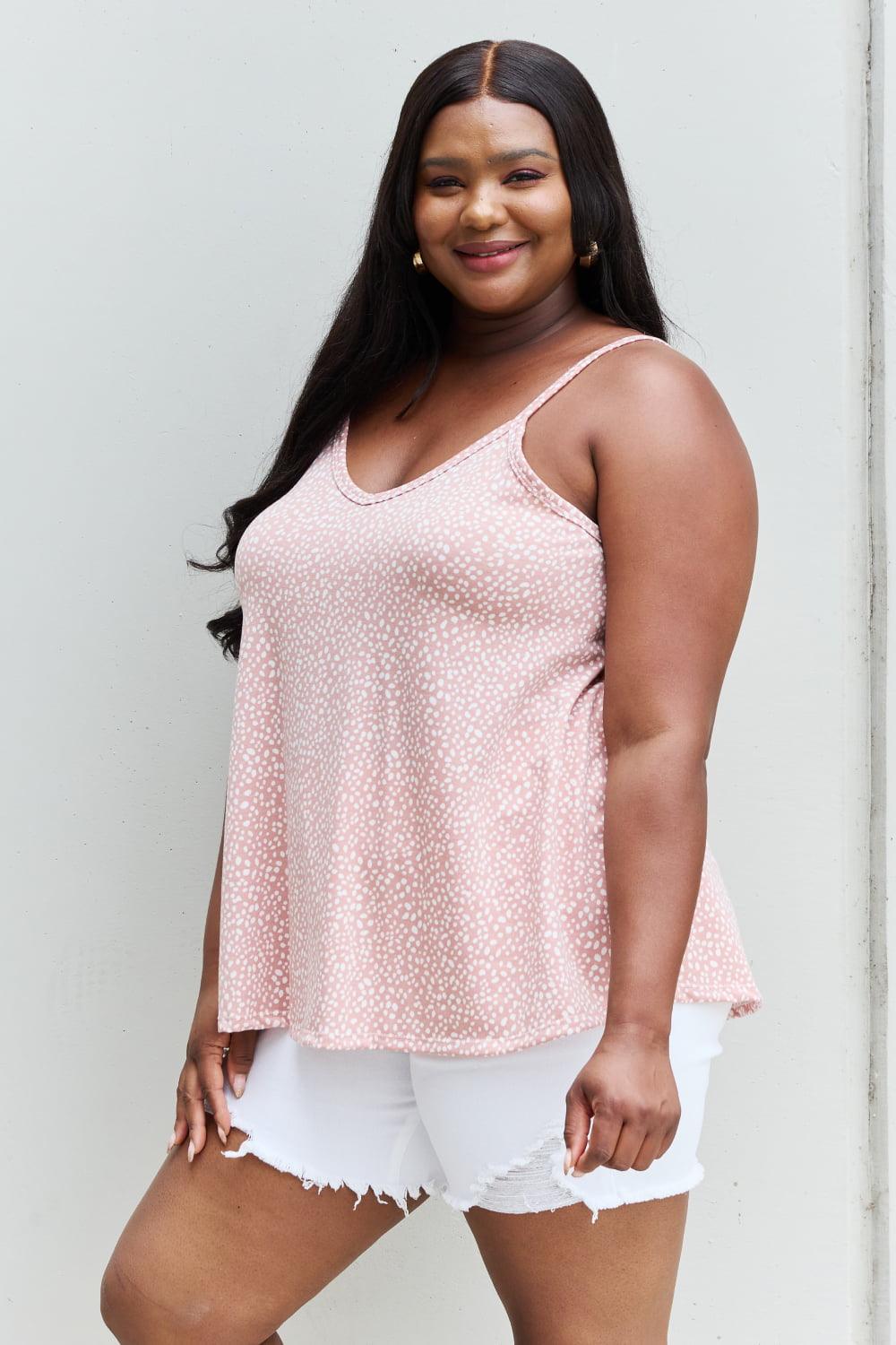 HOPELY High Love Spaghetti Strap V-Neck Top - PEONIES + LIME