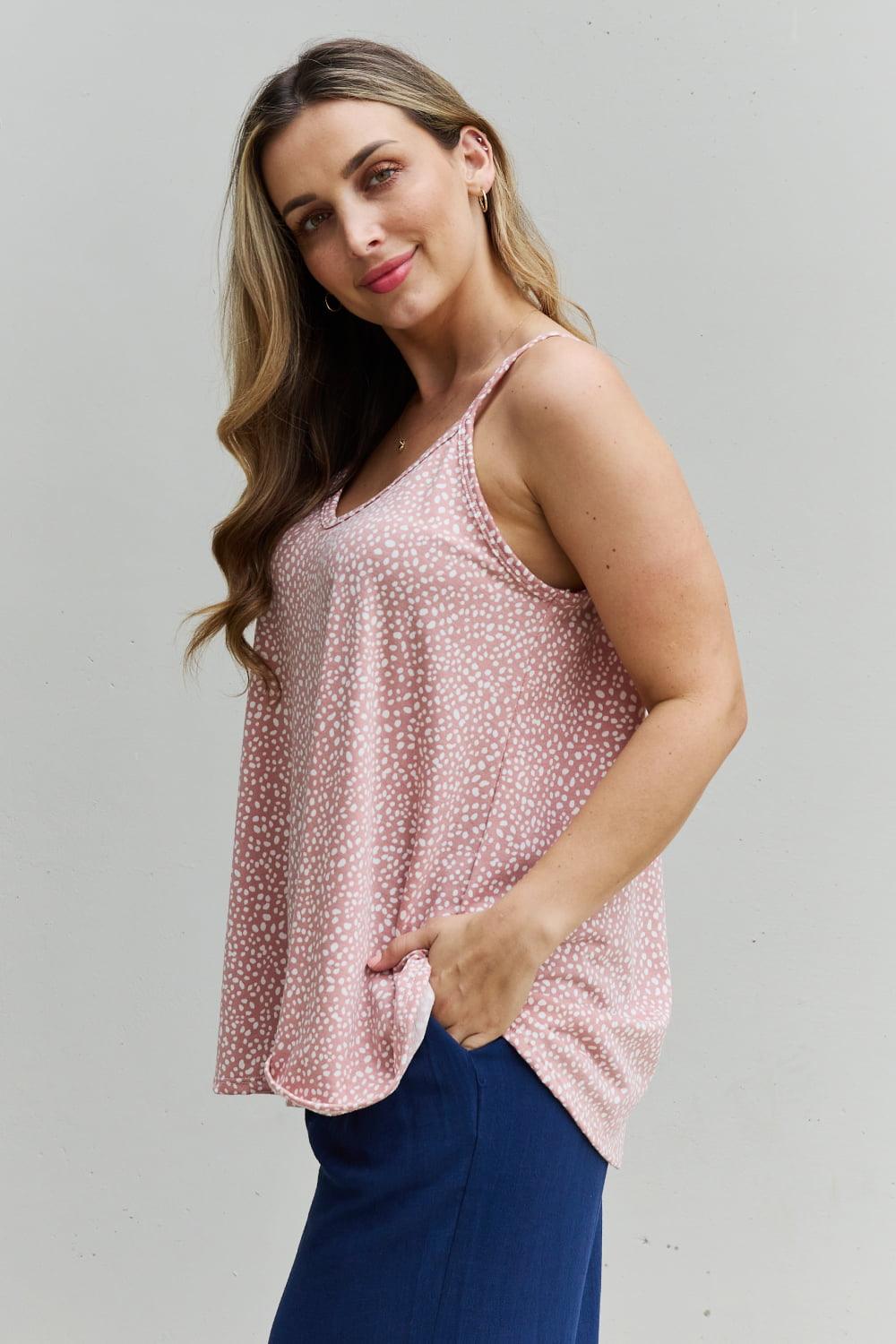 HOPELY High Love Spaghetti Strap V-Neck Top - PEONIES + LIME
