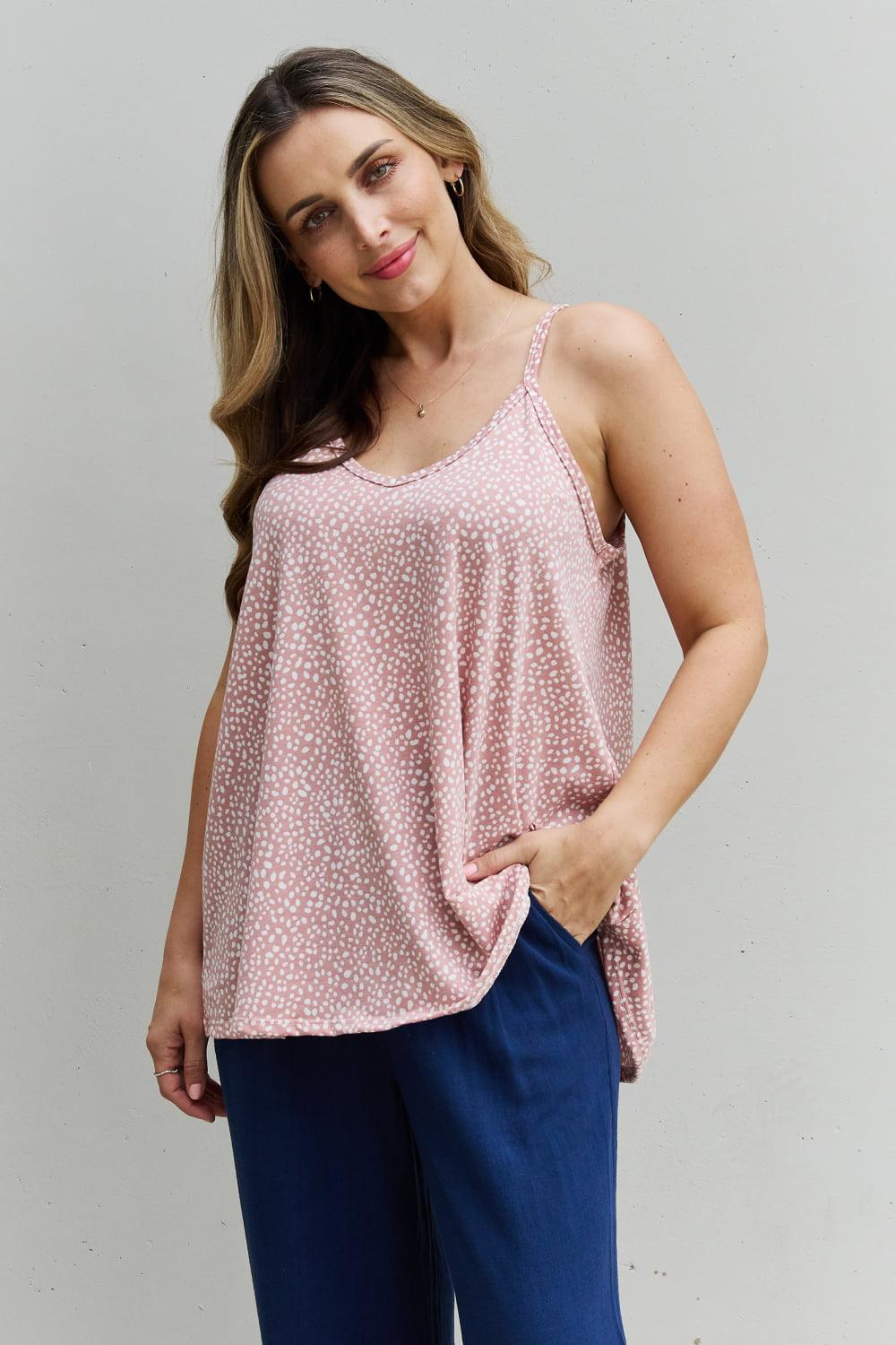 HOPELY High Love Spaghetti Strap V-Neck Top - PEONIES + LIME