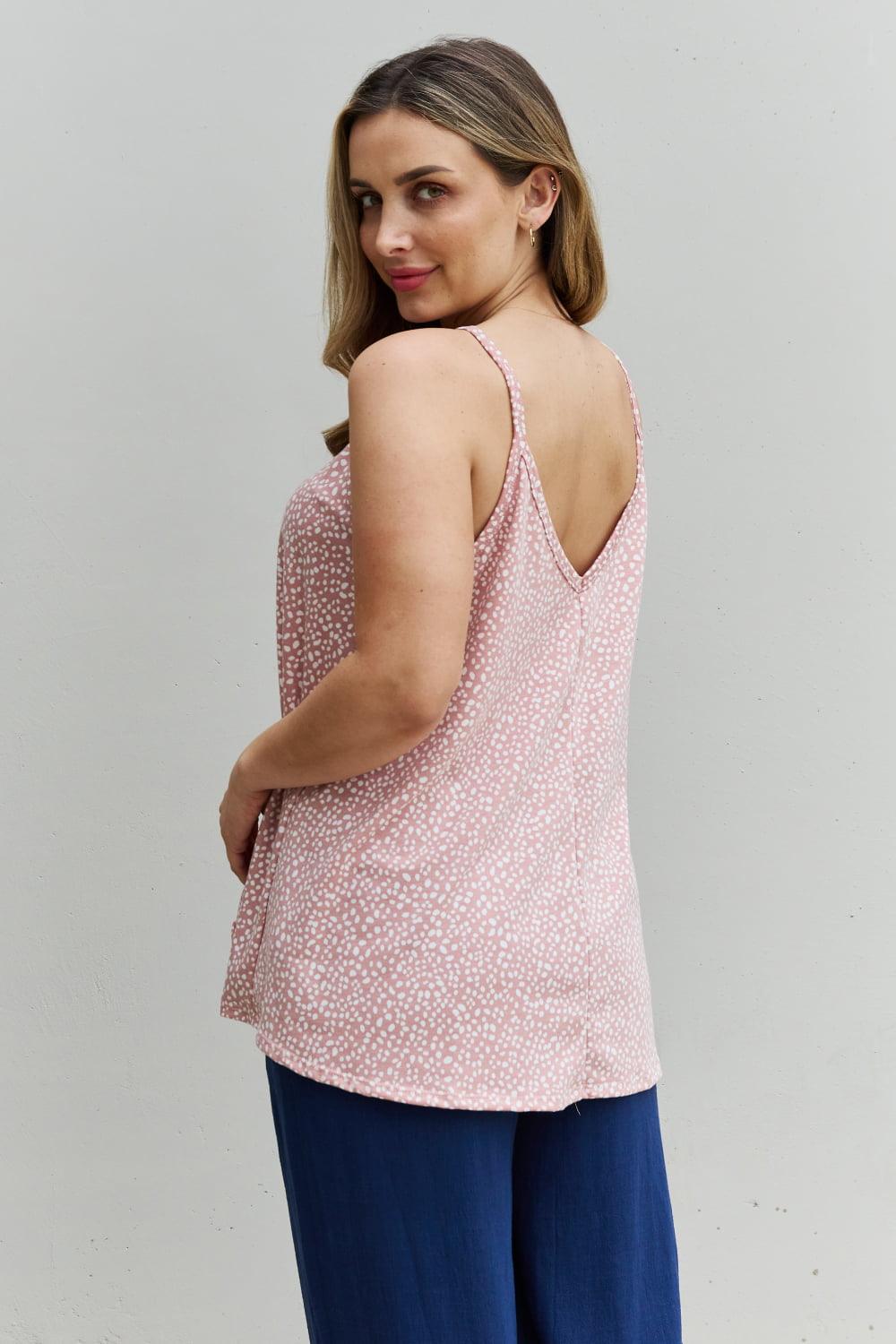HOPELY High Love Spaghetti Strap V-Neck Top - PEONIES + LIME