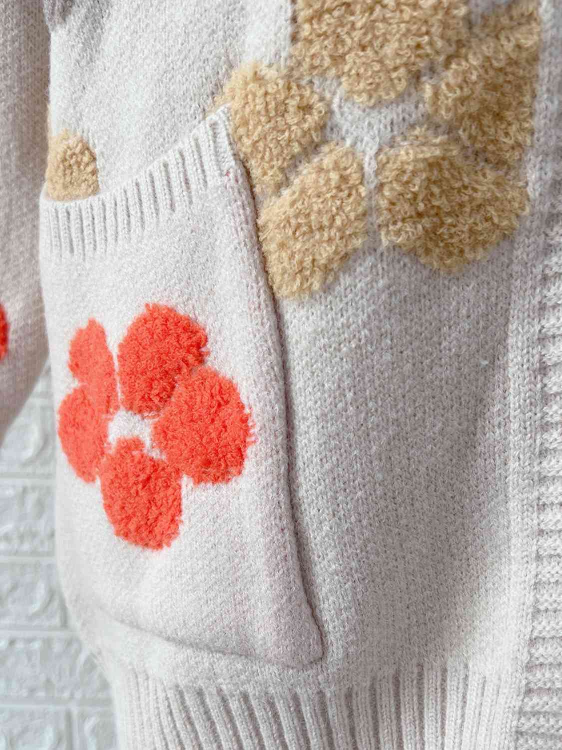 The Lacey Floral V-Neck Button Up Long Sleeve Cardigan