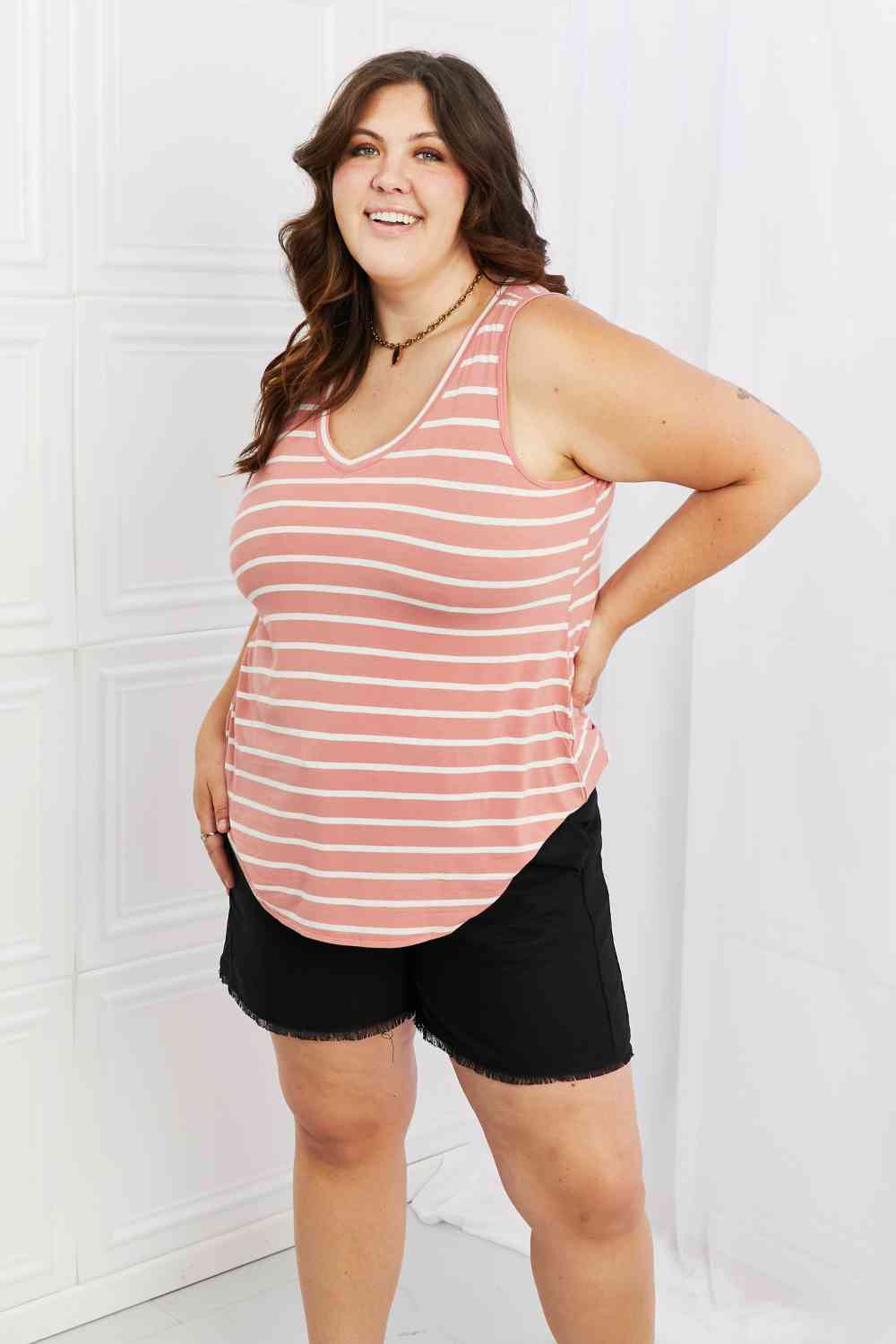 The Lane Sleeveless Striped Top - PEONIES & LIME