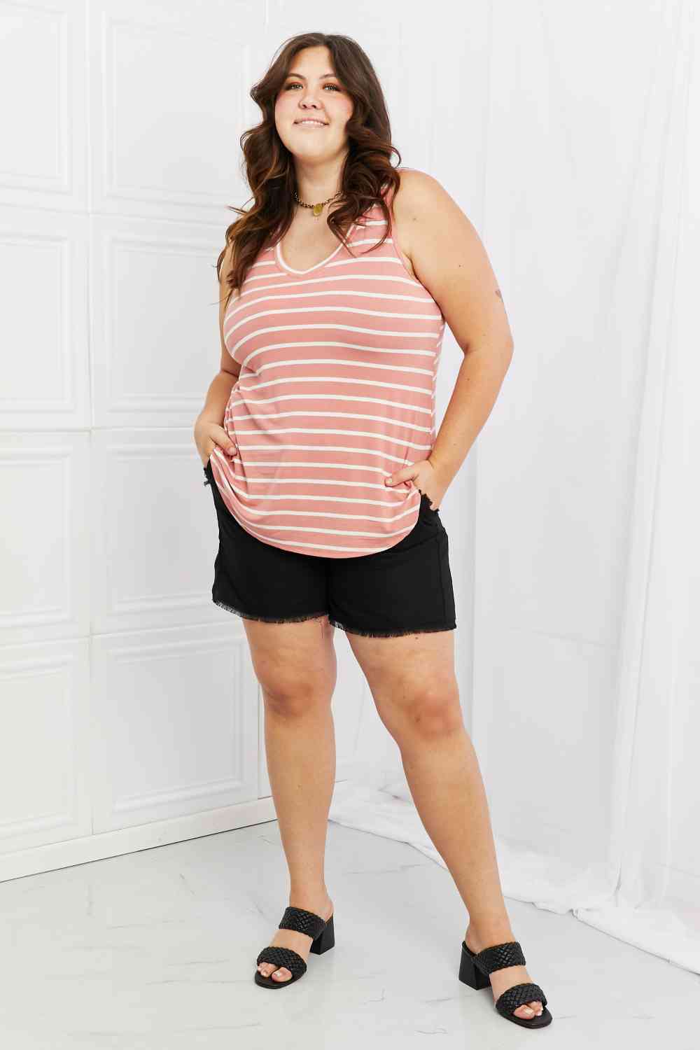 The Lane Sleeveless Striped Top - PEONIES & LIME