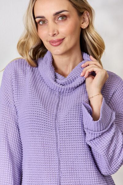 The Lizzy Exposed Seam Waffle Knit Top - PEONIES & LIME
