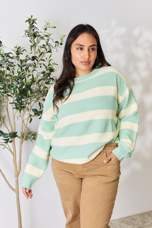 The Michelle Striped Round Neck Sweater