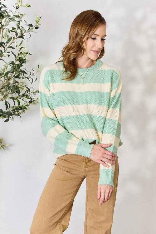 The Michelle Striped Round Neck Sweater