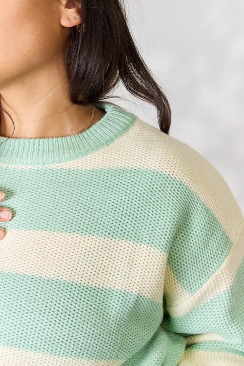 The Michelle Striped Round Neck Sweater