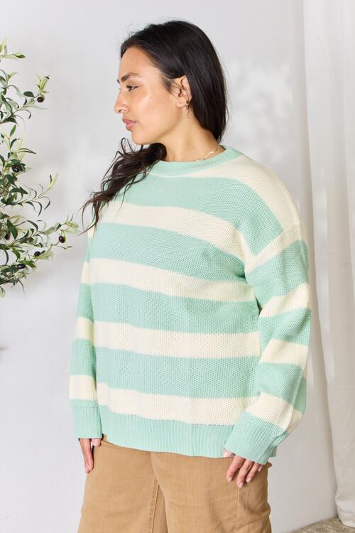 The Michelle Striped Round Neck Sweater