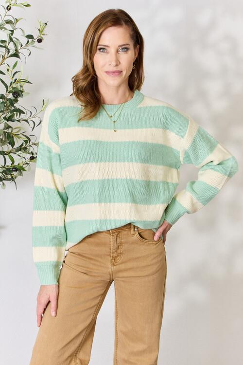 The Michelle  Striped Round Neck Sweater