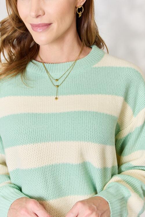 The Michelle Striped Round Neck Sweater