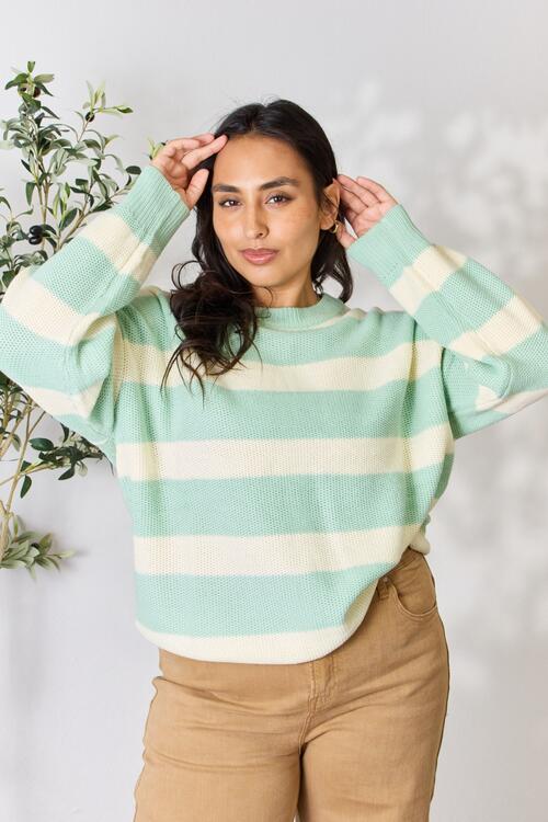 The Michelle Striped Round Neck Sweater