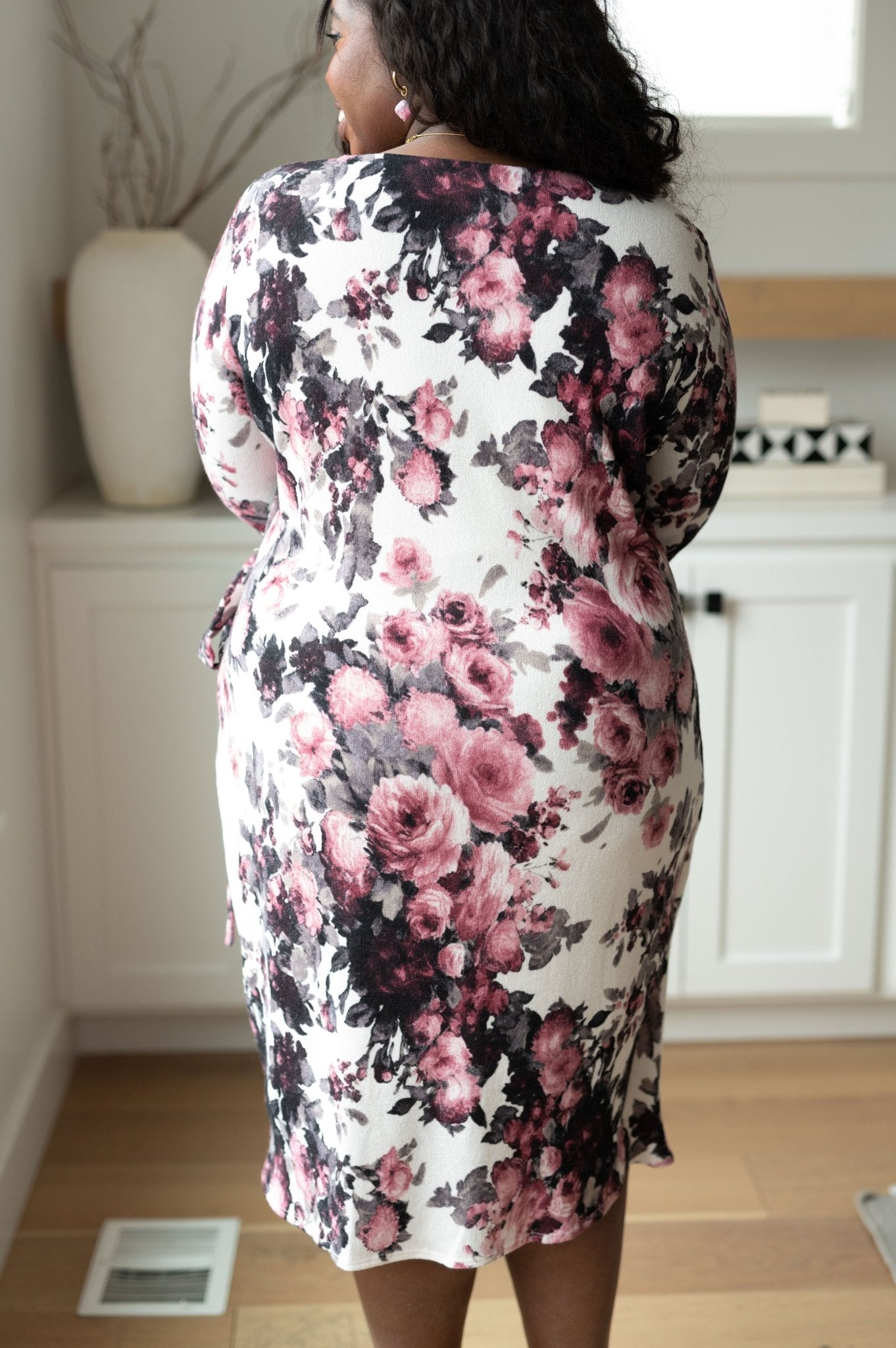 The Misa Wrap Dress in White Floral - PEONIES & LIME