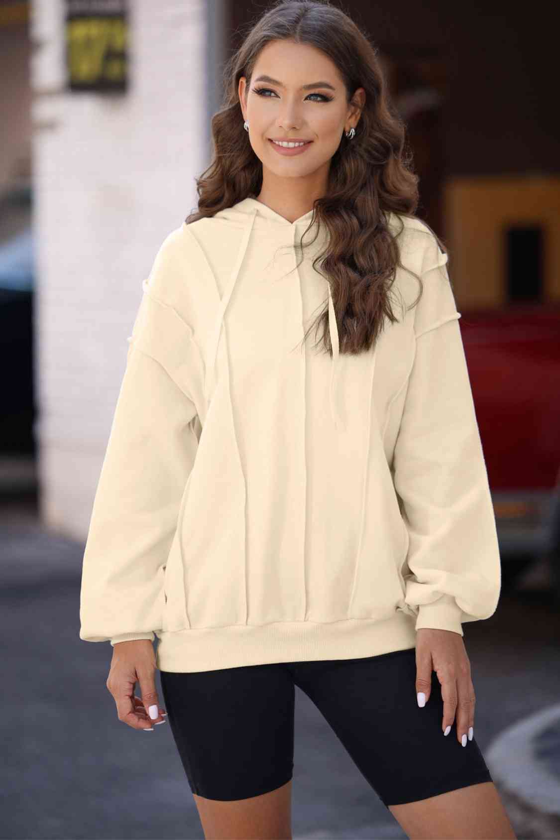 The Naomi Exposed Seams Long Sleeve Hoodie