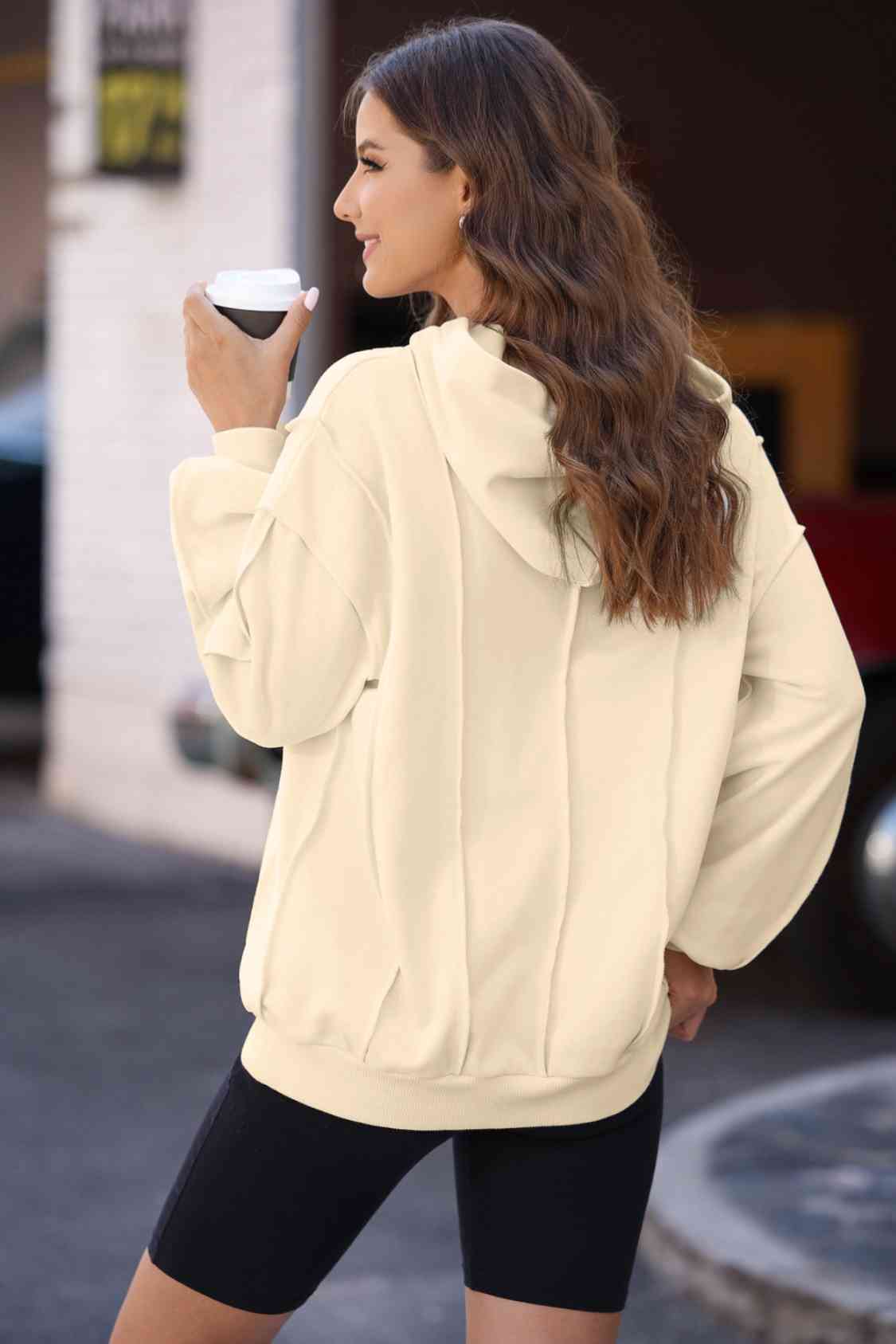 The Naomi Exposed Seams Long Sleeve Hoodie