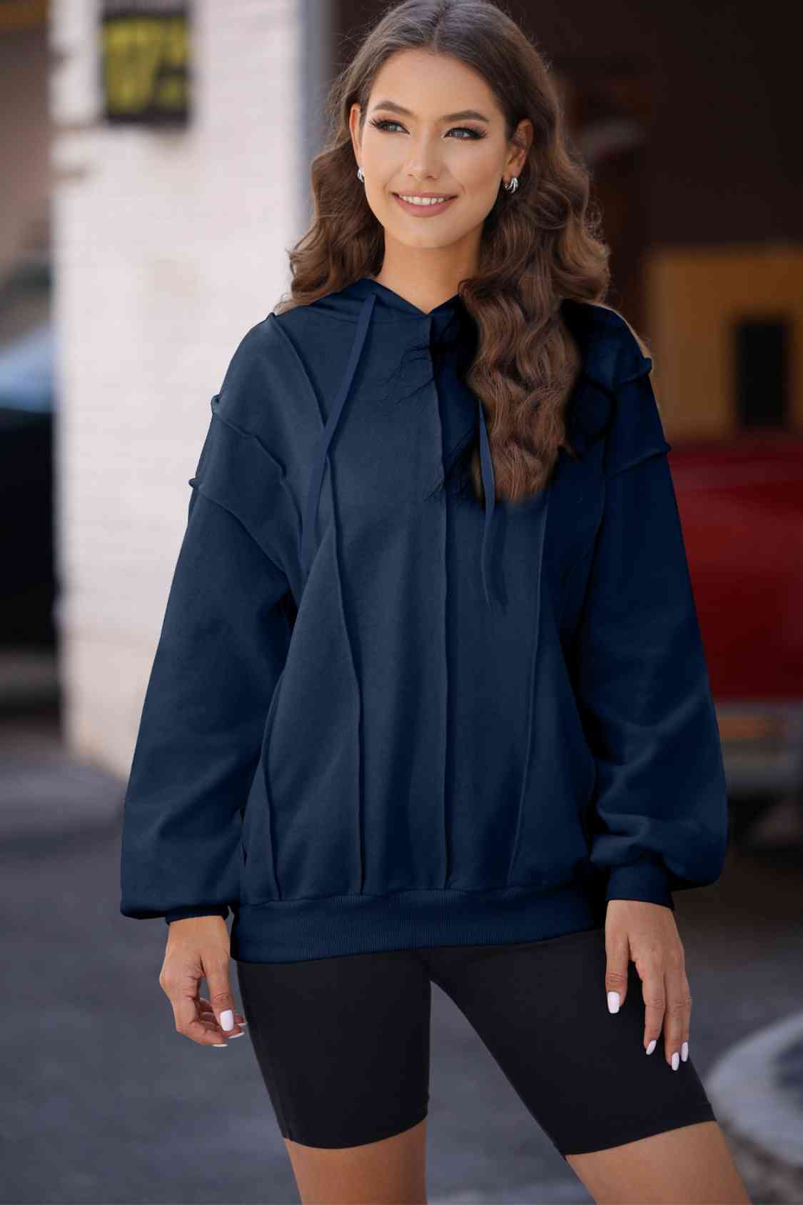 The Naomi Exposed Seams Long Sleeve Hoodie