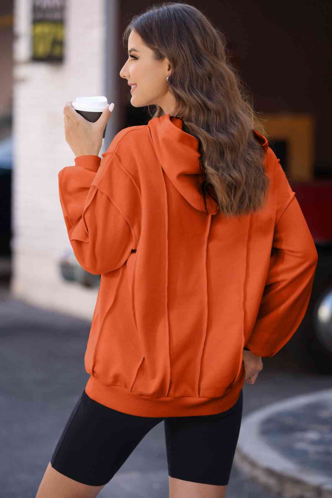 The Naomi Exposed Seams Long Sleeve Hoodie
