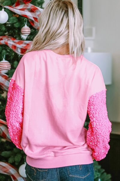 The Opal LOVE Sequin Sweatshirt - PEONIES & LIME