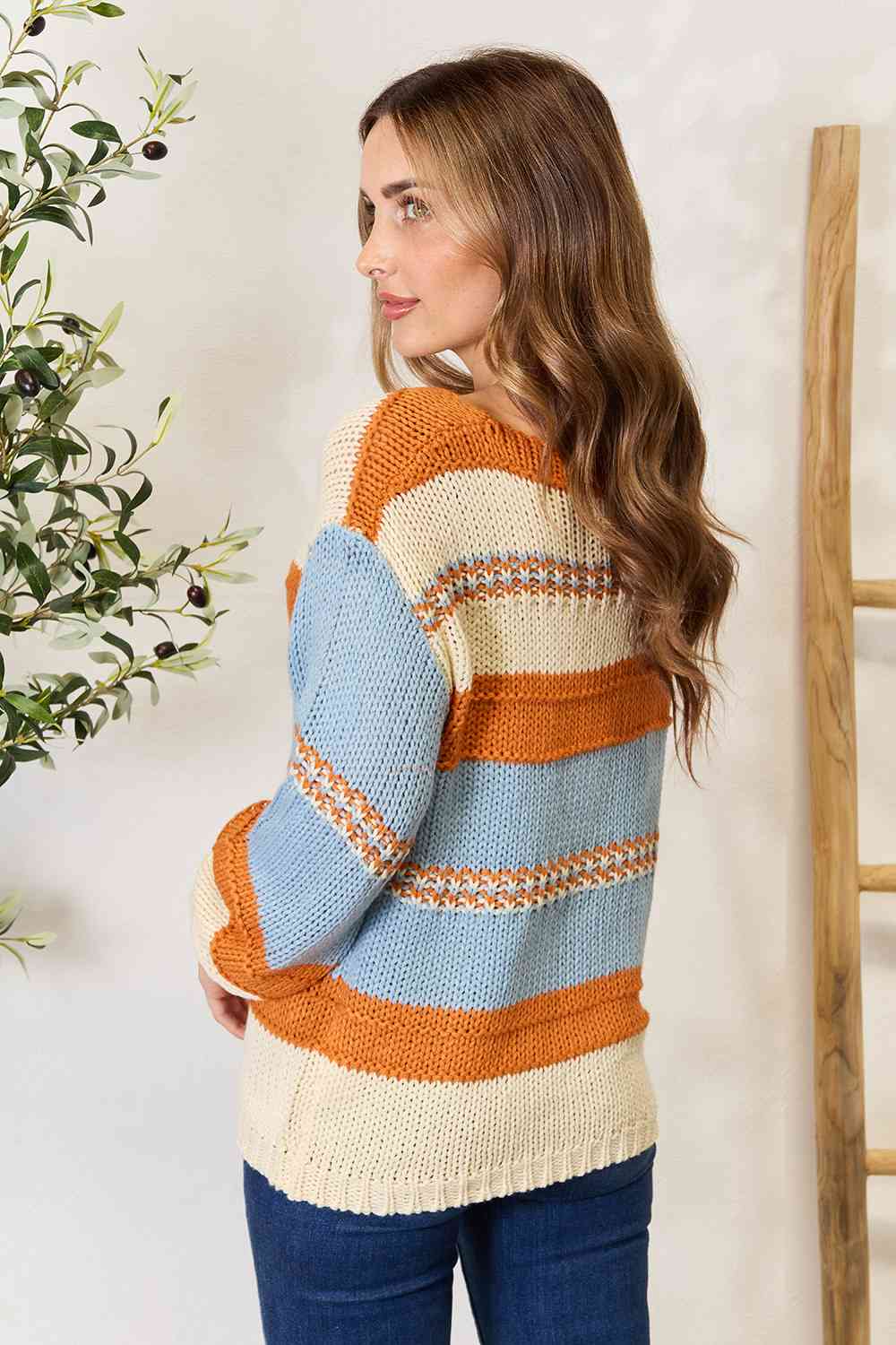 The Reagan Color Block Scoop Neck Sweater