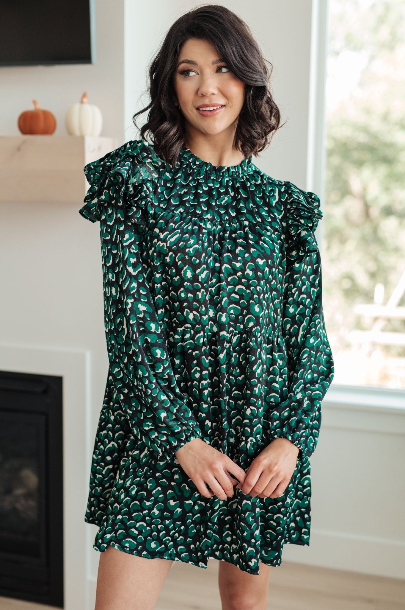 The Sabine Rain Ruffle Dress - PEONIES & LIME