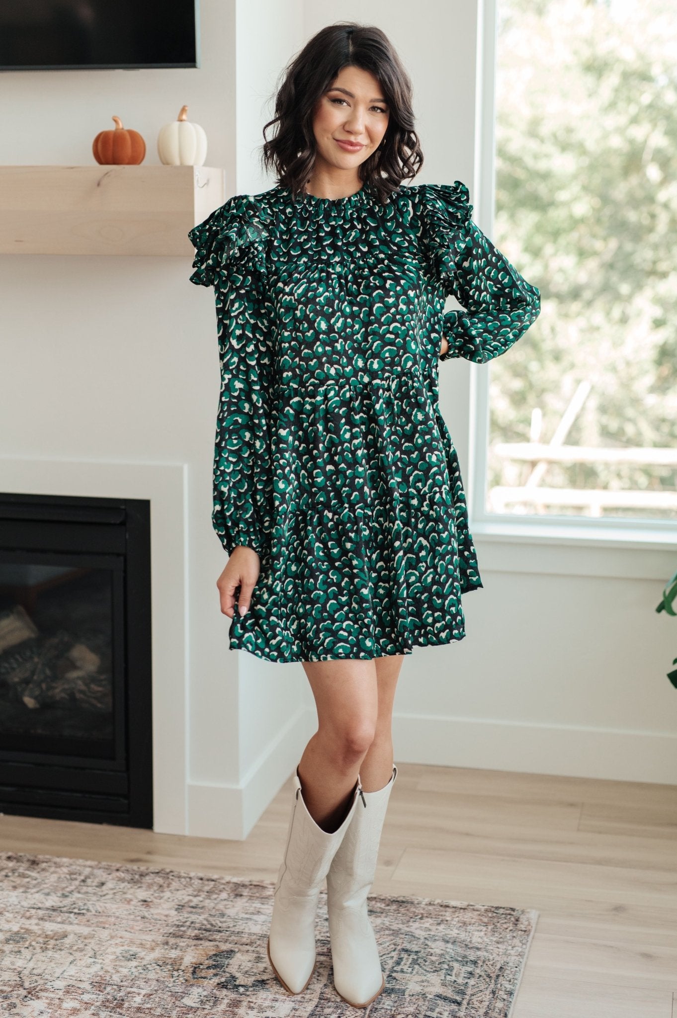 The Sabine Rain Ruffle Dress - PEONIES & LIME