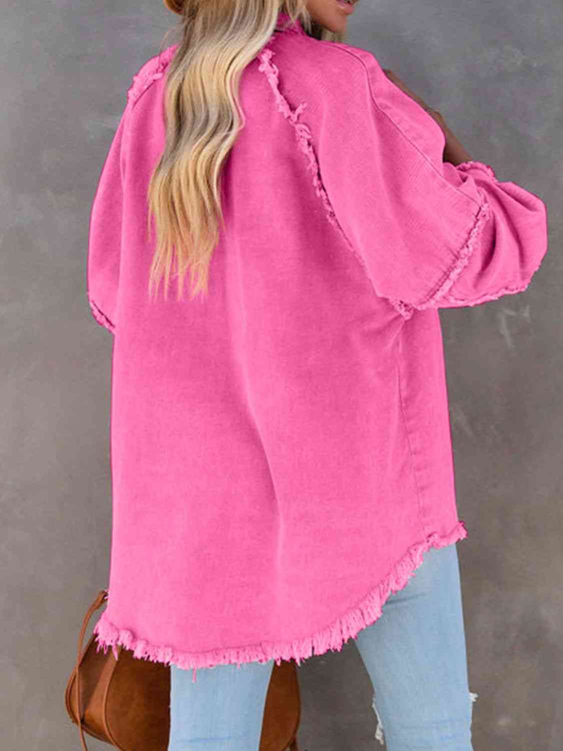 The Scarlett Down Raw Hem Denim Jacket