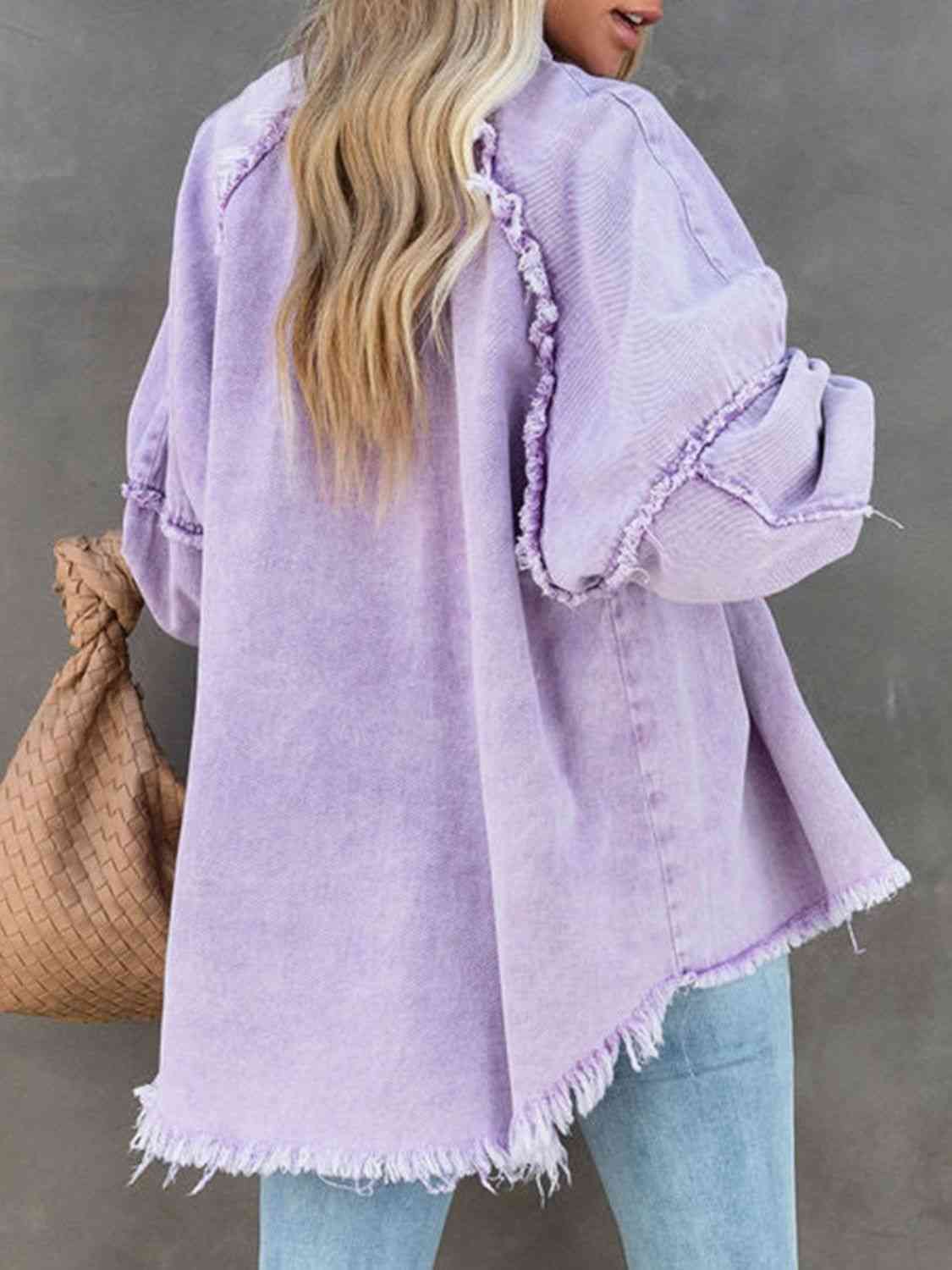 The Scarlett Down Raw Hem Denim Jacket