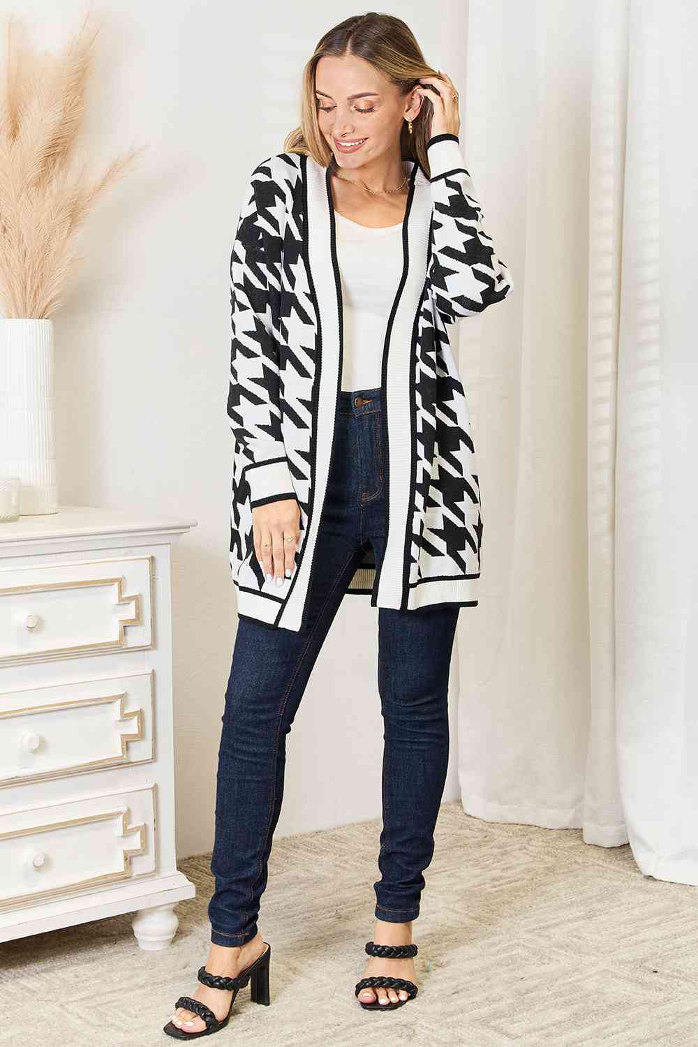 The Shalene Houndstooth Cardigan
