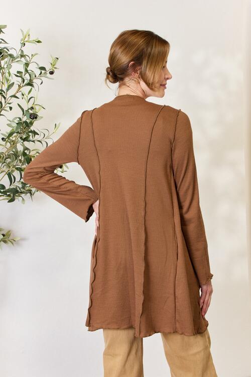 The Shayna Open Front Long Sleeve Cardigan - PEONIES & LIME