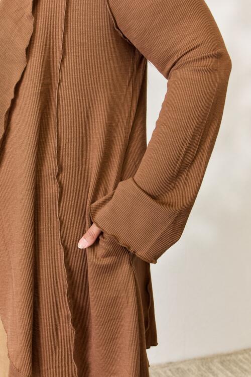 The Shayna Open Front Long Sleeve Cardigan - PEONIES & LIME