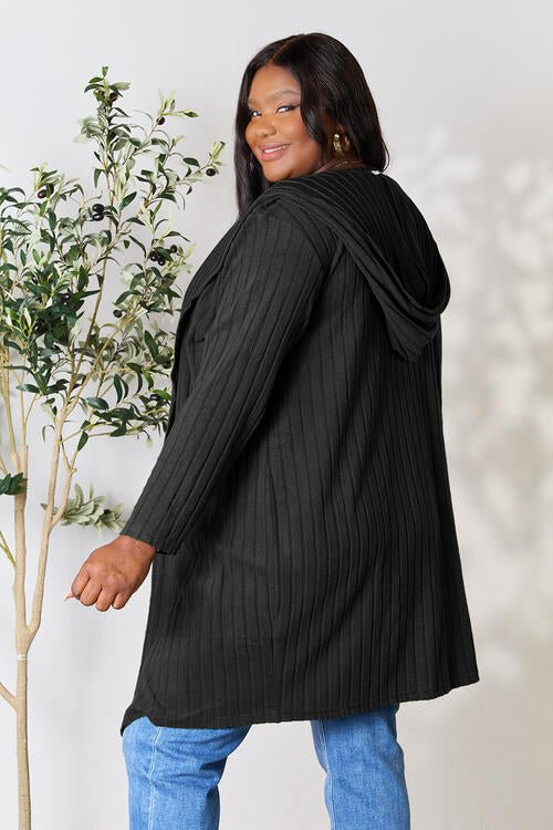 The Simone Hooded Sweater Cardigan - PEONIES & LIME