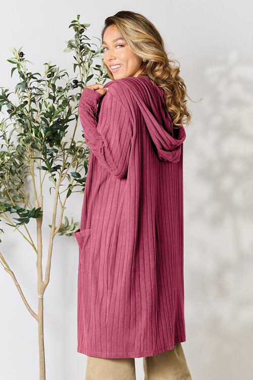The Simone Hooded Sweater Cardigan - PEONIES & LIME