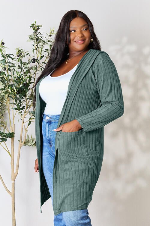 The Simone Hooded Sweater Cardigan - PEONIES & LIME