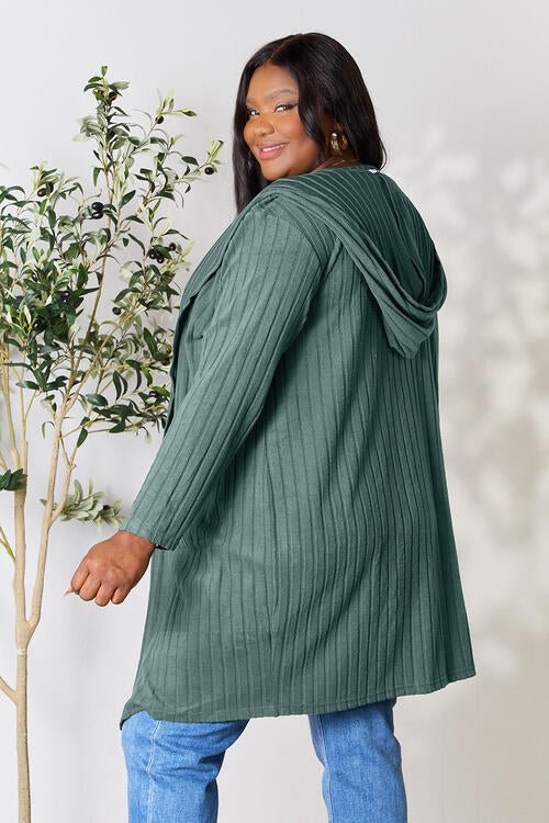 The Simone Hooded Sweater Cardigan - PEONIES & LIME