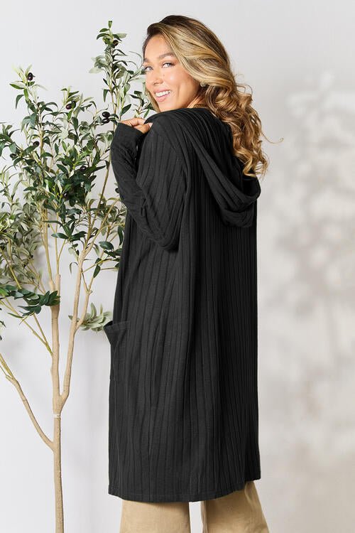 The Simone Hooded Sweater Cardigan - PEONIES & LIME