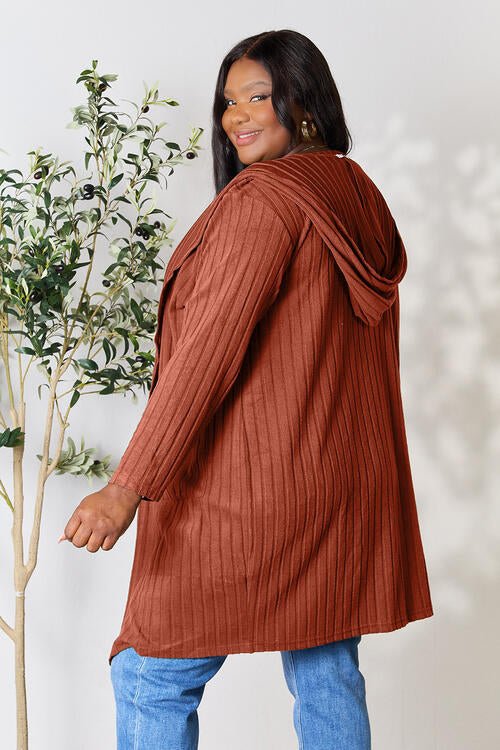 The Simone Hooded Sweater Cardigan - PEONIES & LIME