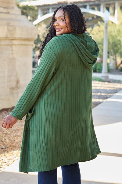 The Simone Hooded Sweater Cardigan - PEONIES & LIME