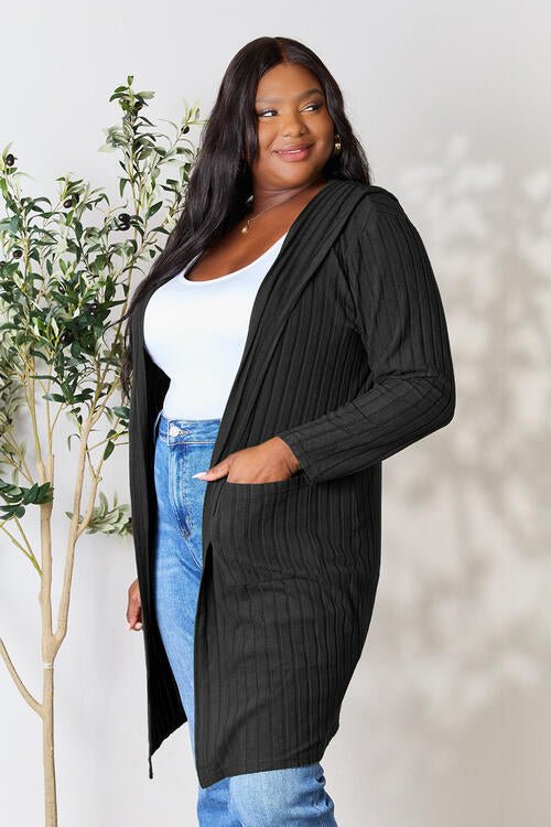 The Simone Hooded Sweater Cardigan - PEONIES & LIME