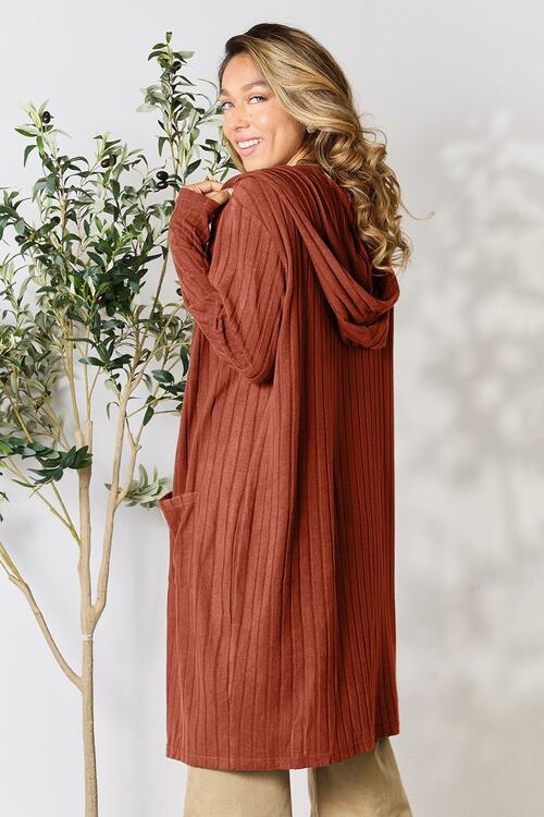 The Simone Hooded Sweater Cardigan - PEONIES & LIME