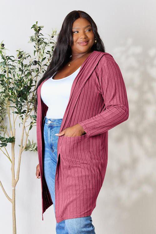 The Simone Hooded Sweater Cardigan - PEONIES & LIME