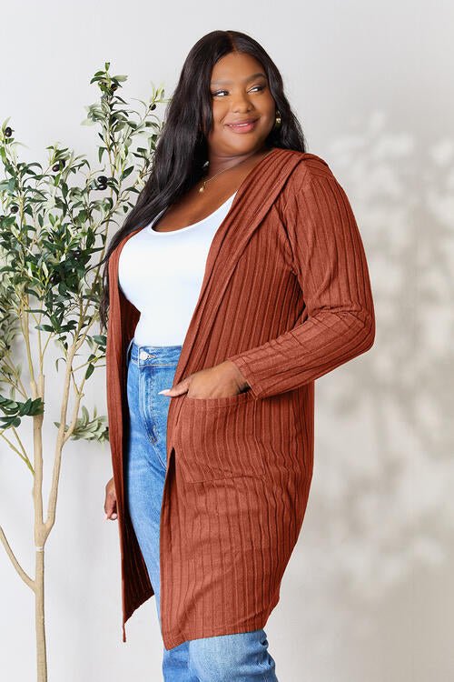 The Simone Hooded Sweater Cardigan - PEONIES & LIME