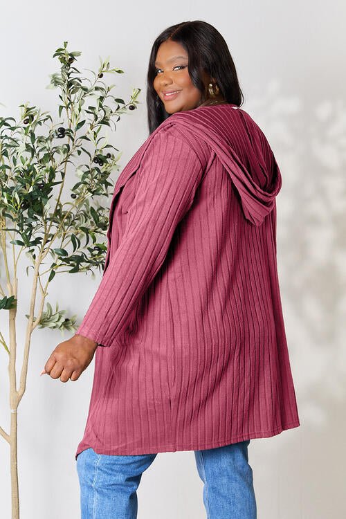 The Simone Hooded Sweater Cardigan - PEONIES & LIME