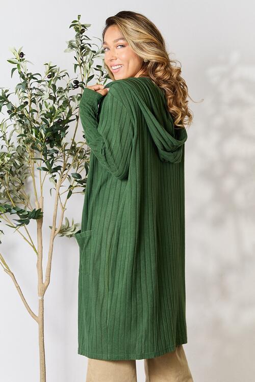 The Simone Hooded Sweater Cardigan - PEONIES & LIME