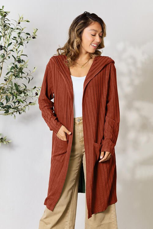 The Simone Hooded Sweater Cardigan - PEONIES & LIME