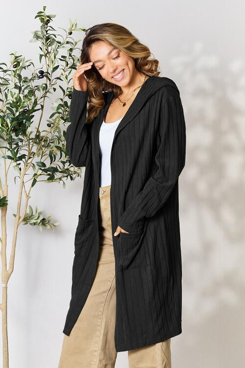 The Simone Hooded Sweater Cardigan - PEONIES & LIME