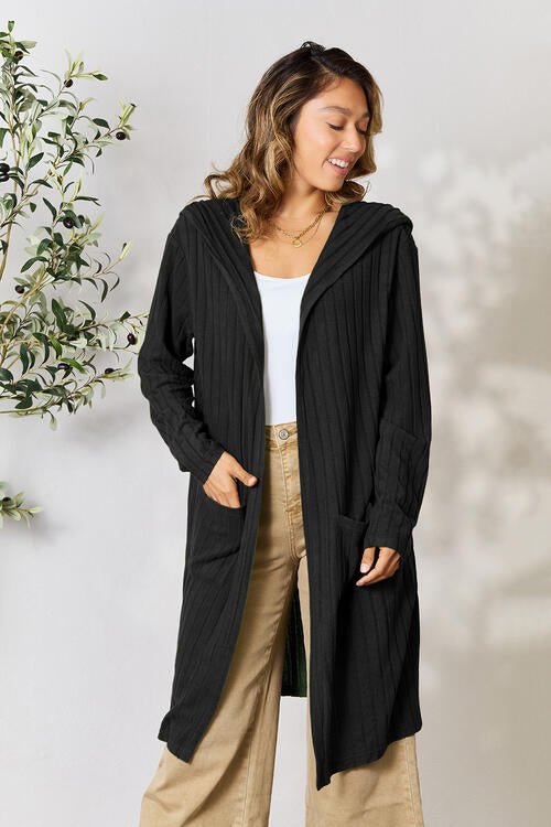 The Simone Hooded Sweater Cardigan - PEONIES & LIME