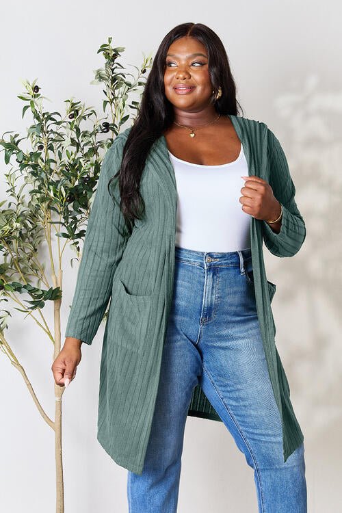 The Simone Hooded Sweater Cardigan - PEONIES & LIME