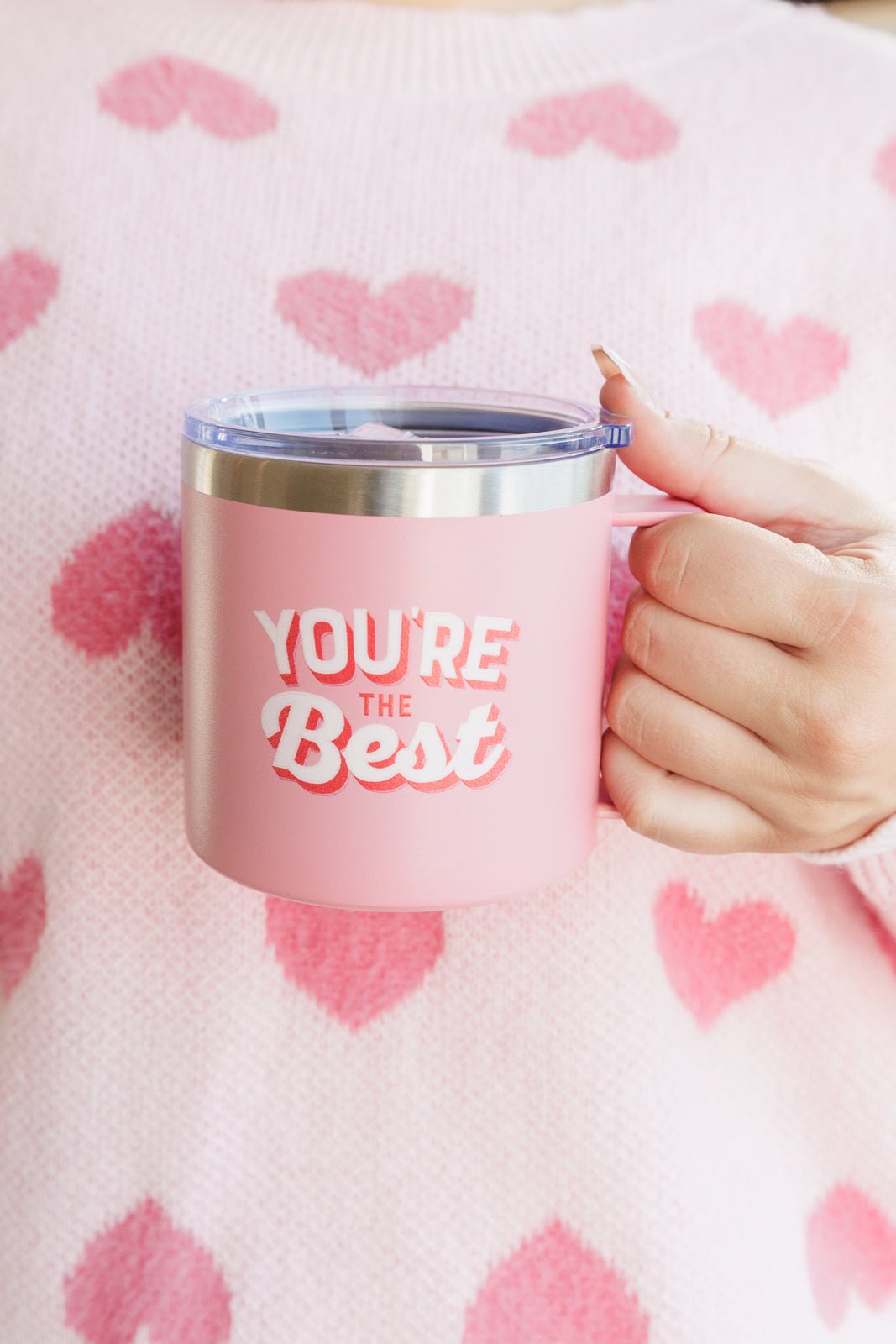 You're The Best 14 Oz Double Walled Travel Mug - PEONIES & LIME