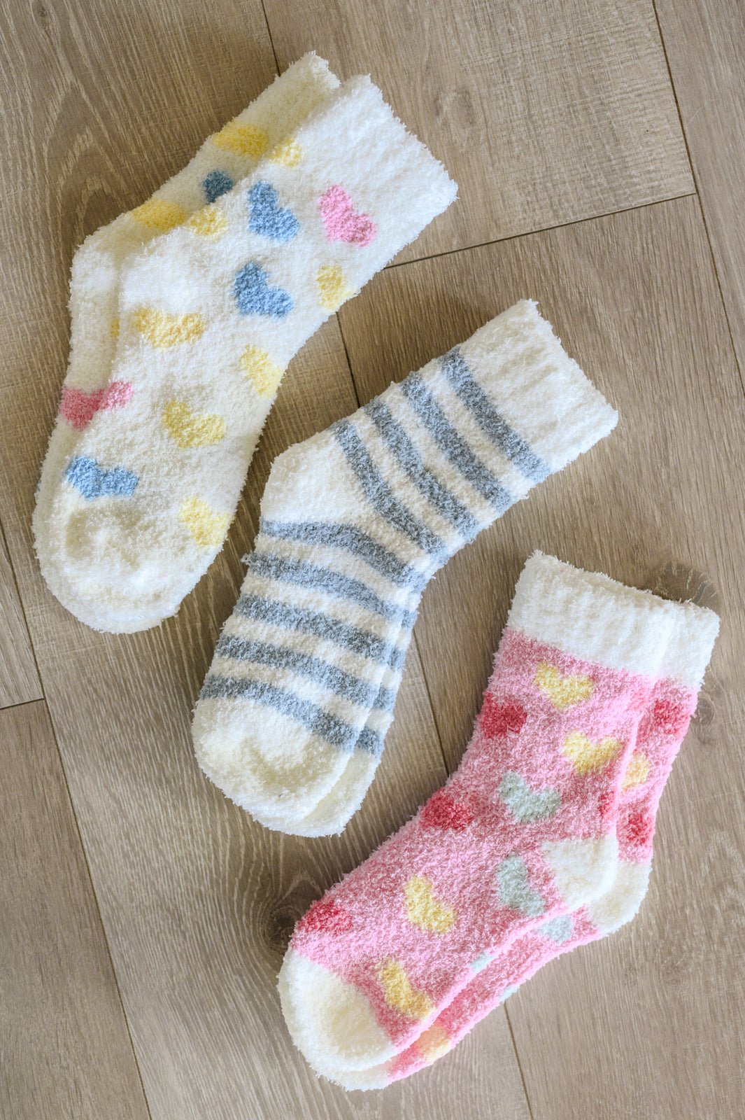 Be Mine Softest Cloud Socks set of 3 - PEONIES & LIME