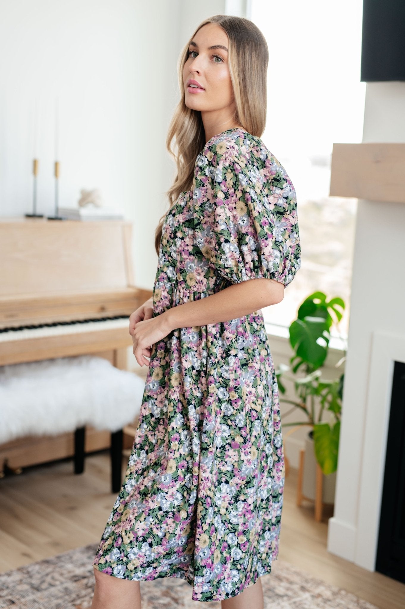 Callee Floral Dress - PEONIES & LIME