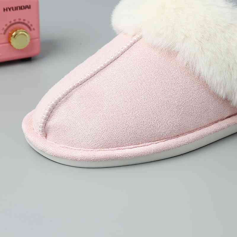 Faux Suede Center Seam Slippers - PEONIES & LIME